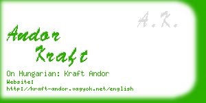 andor kraft business card